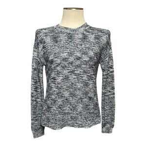 J.Crew Collection Crewneck Long Sleeve Sweater Blue White XS